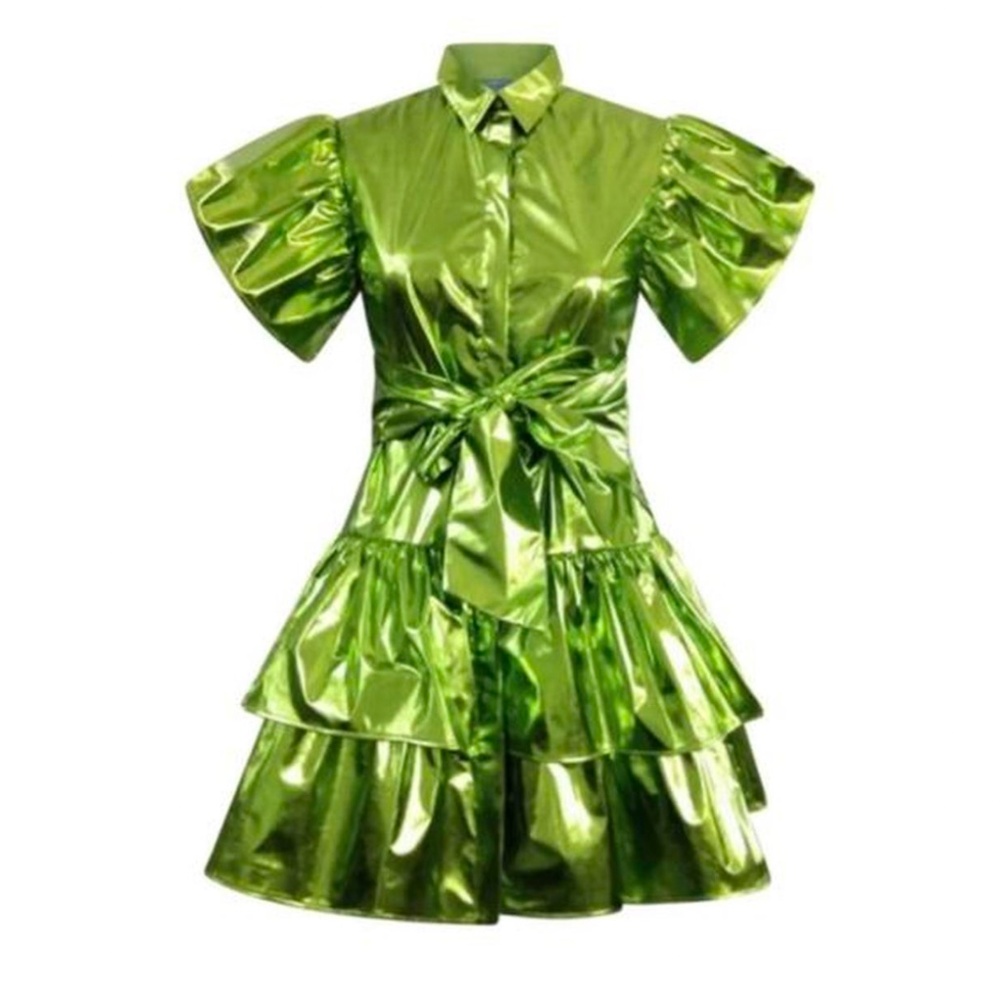 MADELEINE SIMON STUDIO Dragon Fire Metallic Goddess Dress. Wolf & Badger